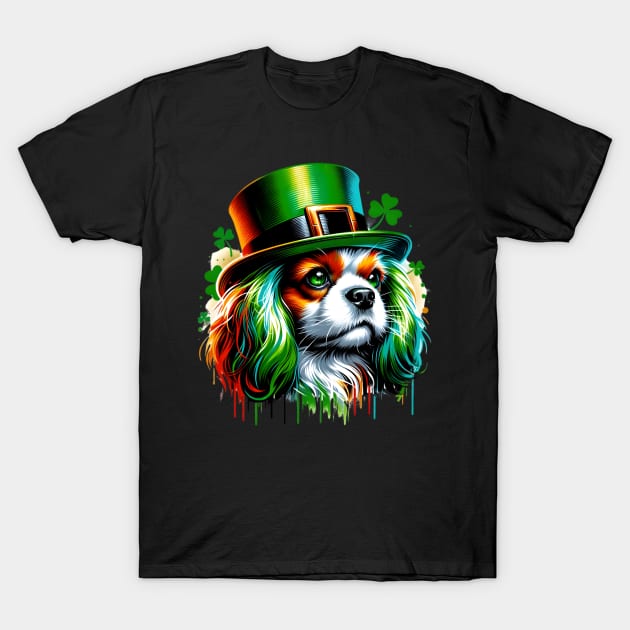 English Toy Spaniel Revels in Saint Patrick's Day T-Shirt by ArtRUs